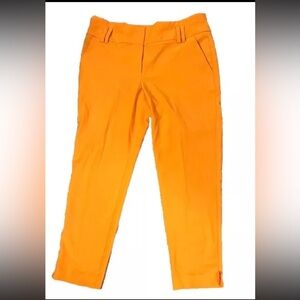 New York & Company Ankle Pants OrangePop Modern Fit Double Stretch 7th Av Size 8